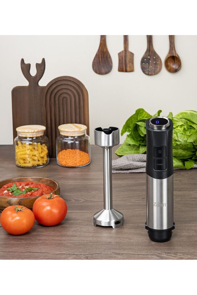 Zln3984 | Dikey El Blender | 1200w 12 Hız | Turbo | Paslanmaz Çelik Bıçaklar