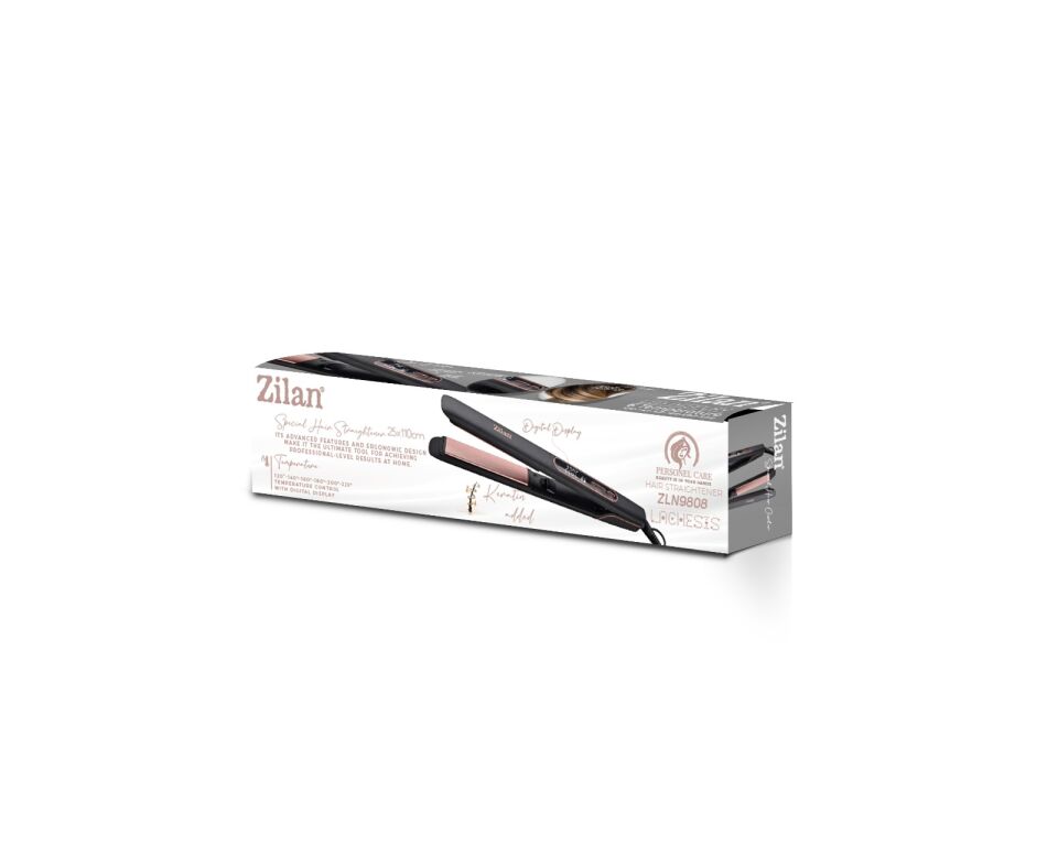 ZLN9808 PRO Saç Düzleştirici | Keratinli Seramik Plakalı Saç Maşası | 6 Kademe Isı Ayarı | Led