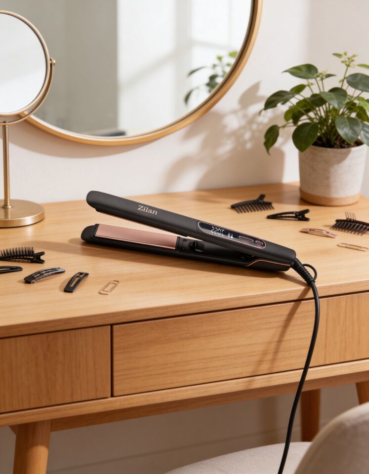 ZLN9808 PRO Saç Düzleştirici | Keratinli Seramik Plakalı Saç Maşası | 6 Kademe Isı Ayarı | Led