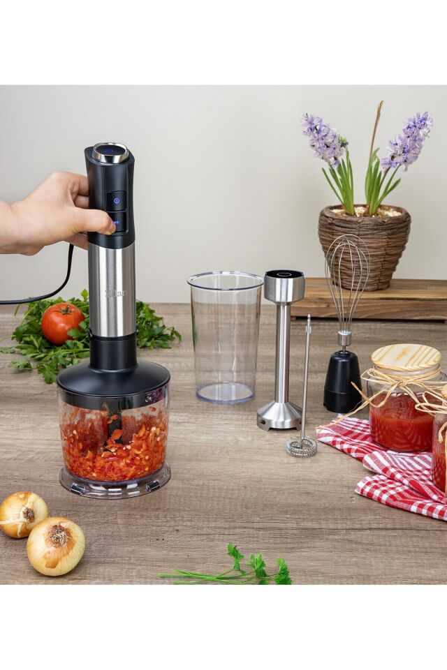 ZLN3939 1200W Blender Seti | 12 Kademe | Turbo | Paslanmaz Çelik |Çırpma | Doğrama | Köpürtme