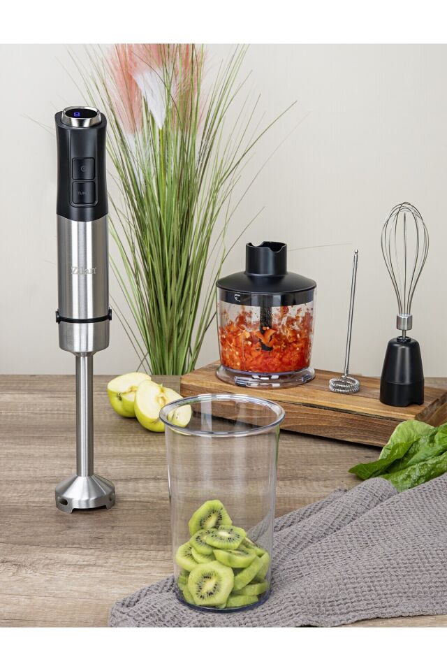ZLN3939 1200W Blender Seti | 12 Kademe | Turbo | Paslanmaz Çelik |Çırpma | Doğrama | Köpürtme