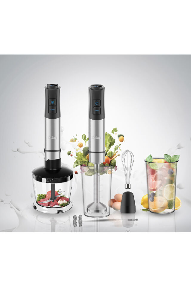 ZLN3939 1200W Blender Seti | 12 Kademe | Turbo | Paslanmaz Çelik |Çırpma | Doğrama | Köpürtme