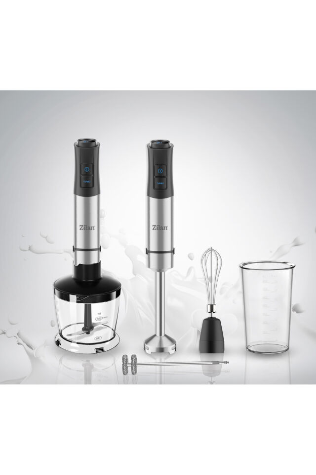 ZLN3939 1200W Blender Seti | 12 Kademe | Turbo | Paslanmaz Çelik |Çırpma | Doğrama | Köpürtme