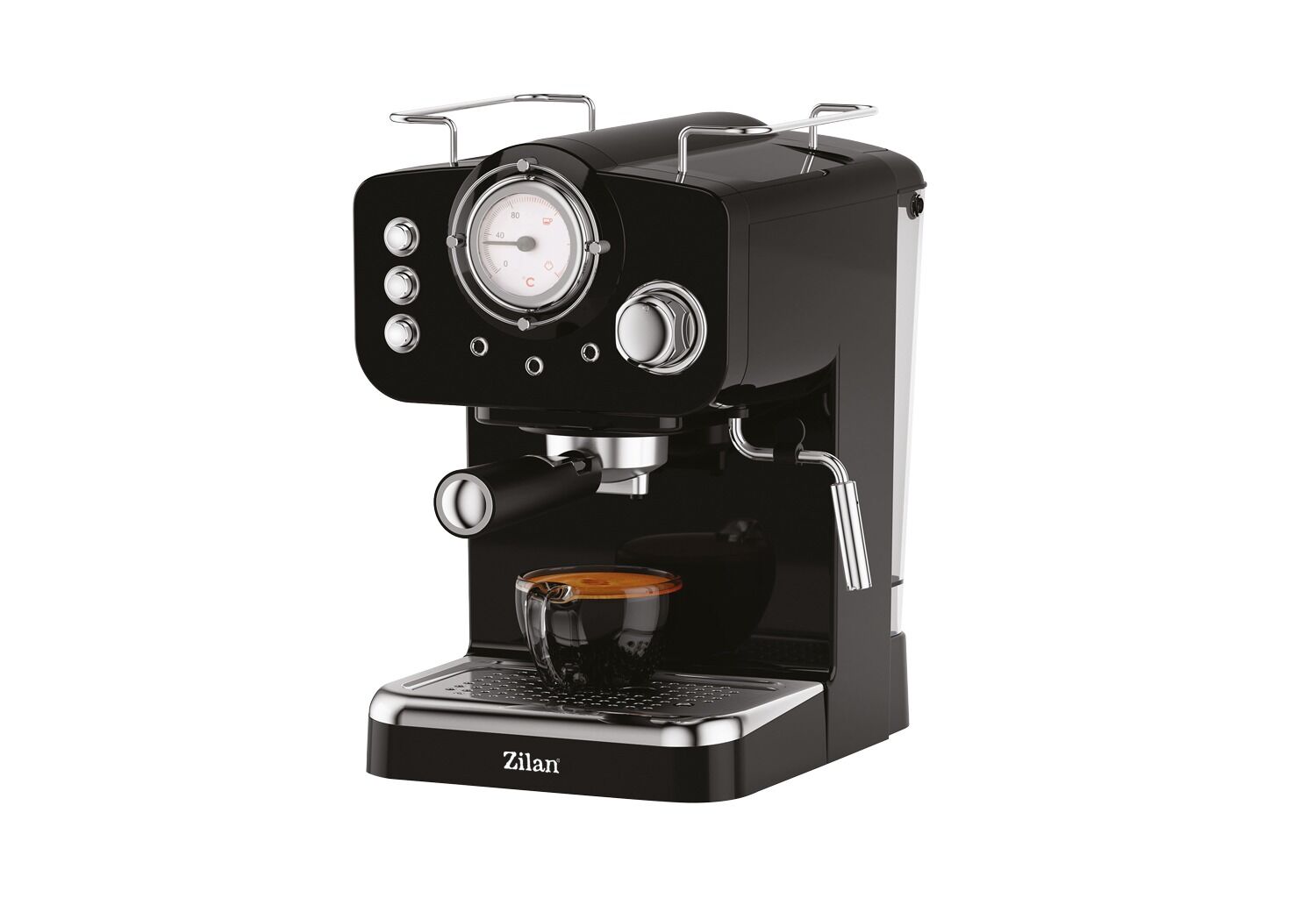 ZLN2991 Retro Espresso Kahve Makinesi (Espresso-Cappiccino-Latte) 15 Bar 1100W | Siyah