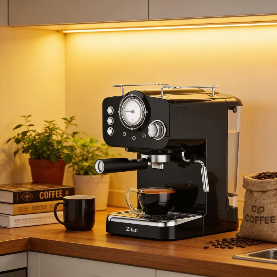 ZLN2991 Retro Espresso Kahve Makinesi (Espresso-Cappiccino-Latte) 15 Bar 1100W | Siyah