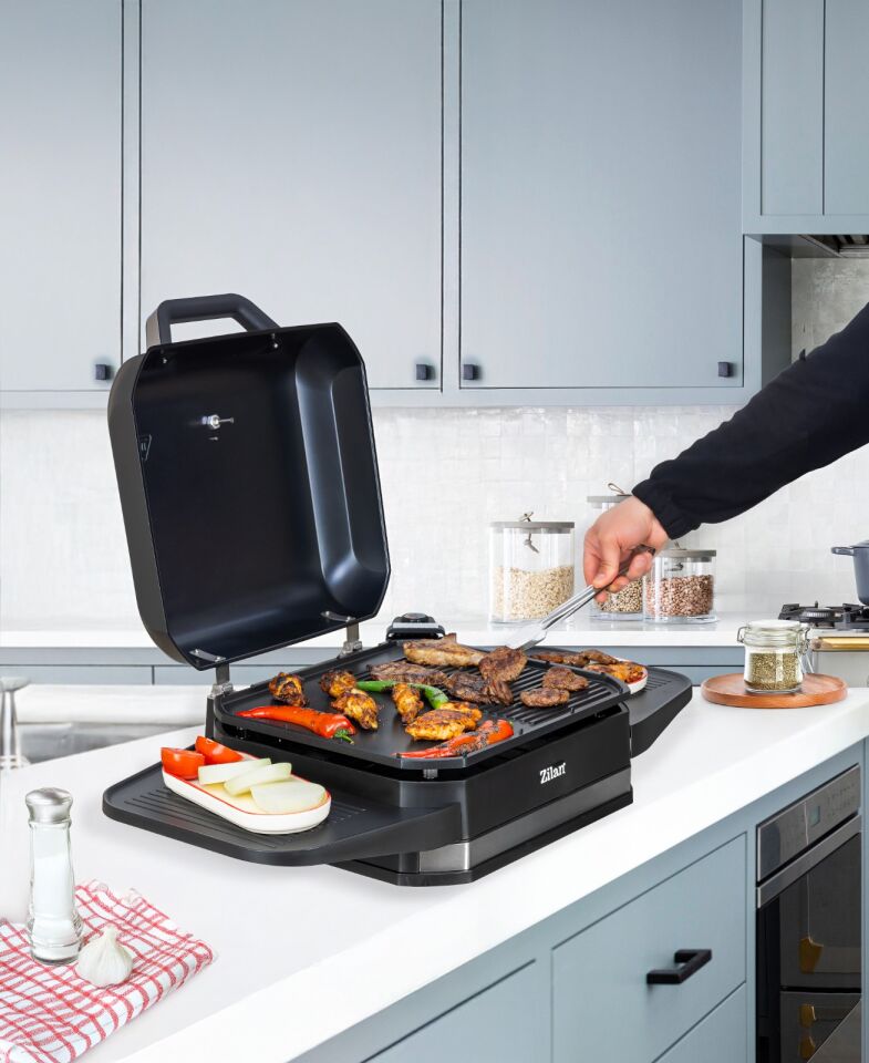 Zilan ZLN2501 Elektrikli Barbekü Mangal | Standlı | Kapaklı | Döküm ızgara