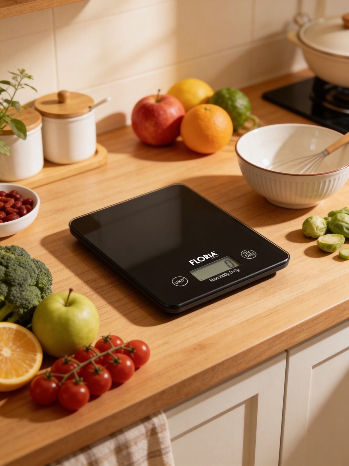 ZLN1686 Dijital Mutfak Tartısı Hassas Ölçüm LCD Ekran 5 Kg Kapasiteli Siyah