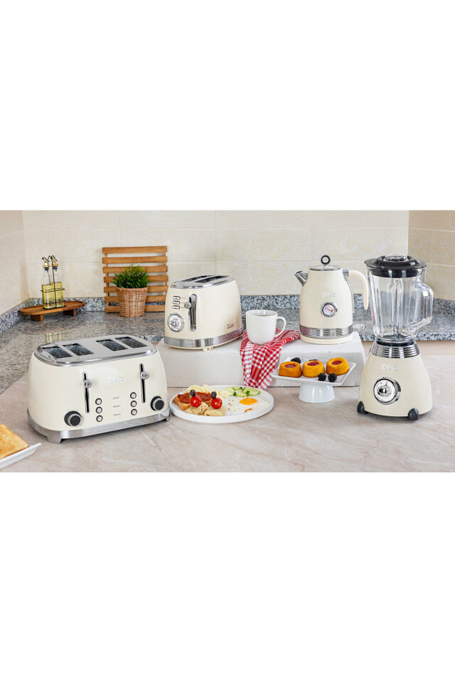 ZLN1207 | Retro Stand Blender | 1,5l Cam Hazne | 500w Blendar | 2 Hız Ayarı | Bej