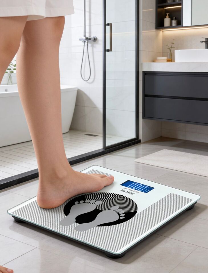 ZLN7682 Dijital Banyo Tartısı LCD Ekran Cam Yüzey