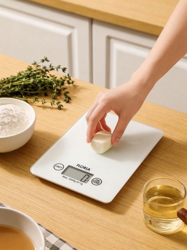 ZLN1685 Dijital Mutfak Tartısı Hassas Ölçüm LCD Ekran 5 Kg Kapasiteli Beyaz