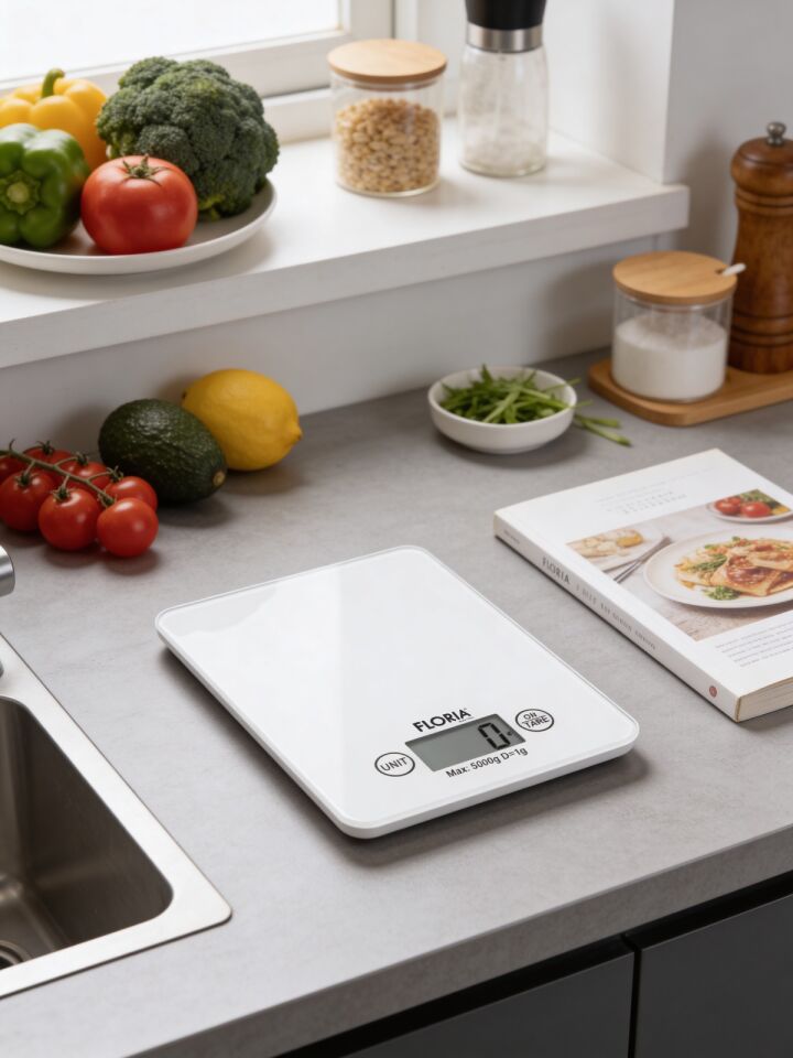 ZLN1685 Dijital Mutfak Tartısı Hassas Ölçüm LCD Ekran 5 Kg Kapasiteli Beyaz