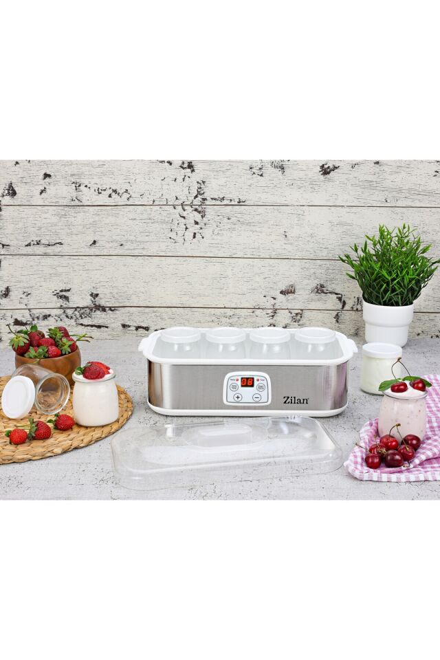 ZLN6104 Dijital Yoğurt Yapma Makinesi | Paslanmaz Çelik Gövde | 8 Cam Kavanoz 8x180 / 1440ml.