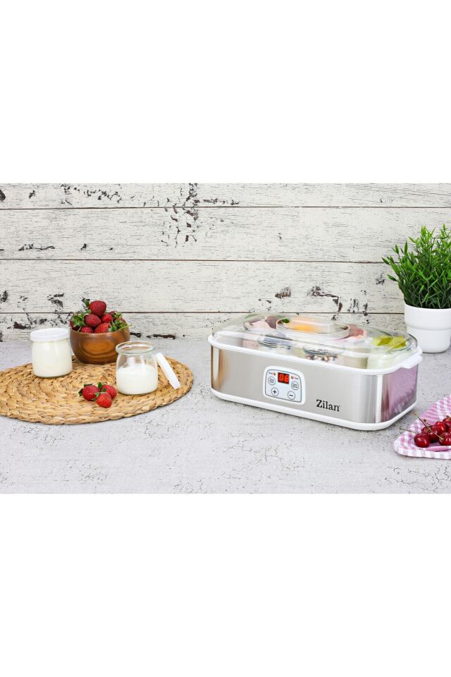 ZLN6104 Dijital Yoğurt Yapma Makinesi | Paslanmaz Çelik Gövde | 8 Cam Kavanoz 8x180 / 1440ml.