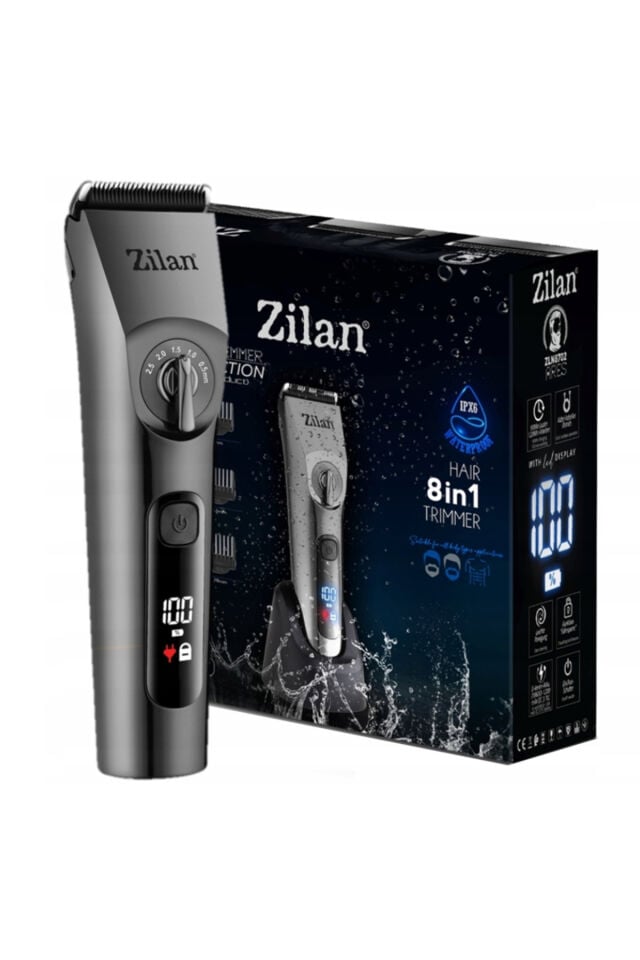 ZLN8702  Saç Sakal Vücut 8'in 1 Tıraş Makinesi | Ares | Ipx6 Su Geçirmez | Hızlı Şarj | Led
