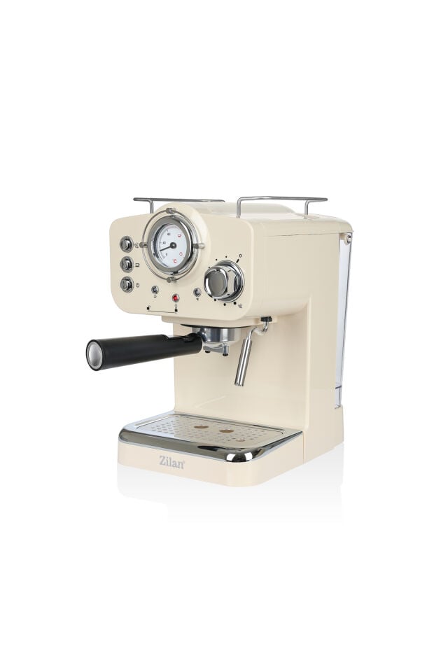 ZLN2992 Espresso Kahve Makinesi Espresso-Cappiccino-Latte | 15 Bar Süt Köpürtücü | 1100W Retro Bej