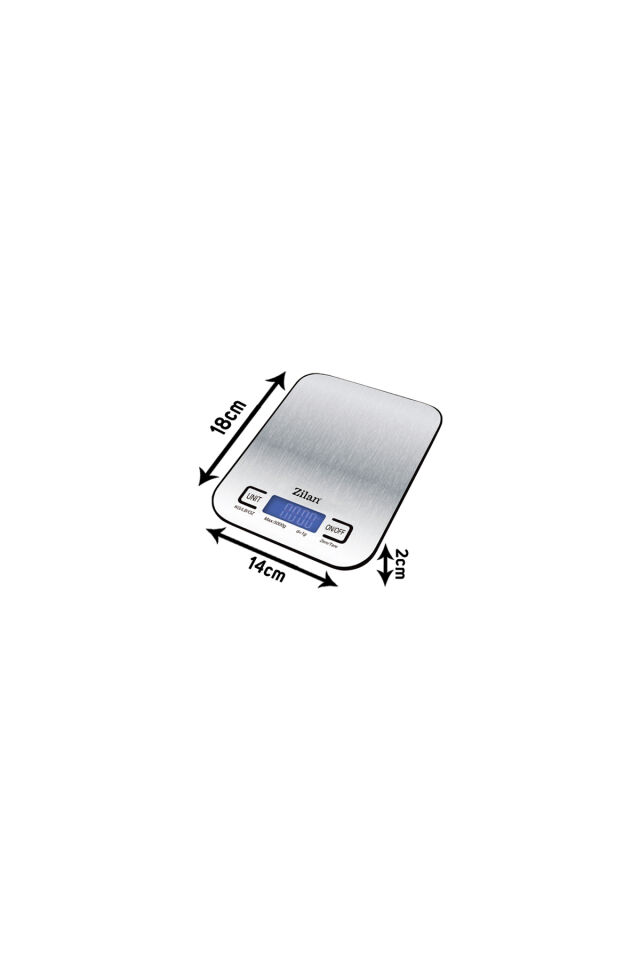 ZLN2984 Inox Dijital Mutfak Tartısı | 5 kg | Hassas Ölçüm | Otomatik Kapanma | Pil Dahil