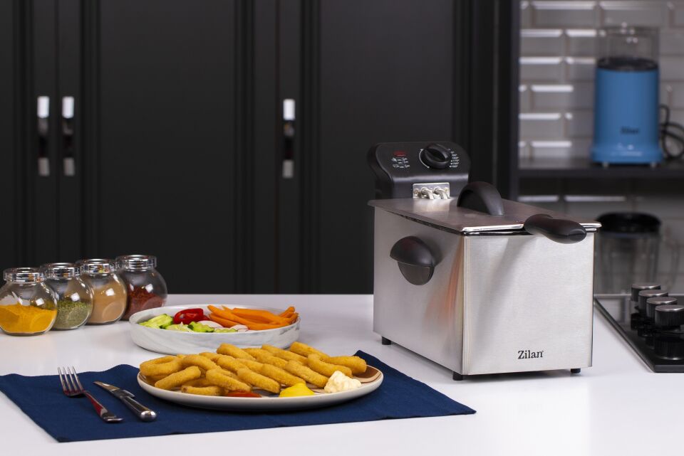 Zilan ZLN1819 Fritöz | 3L | 2180W | Paslanmaz Çelik Derin Yağ Fritözü Ayarlanabilir Termostatlı
