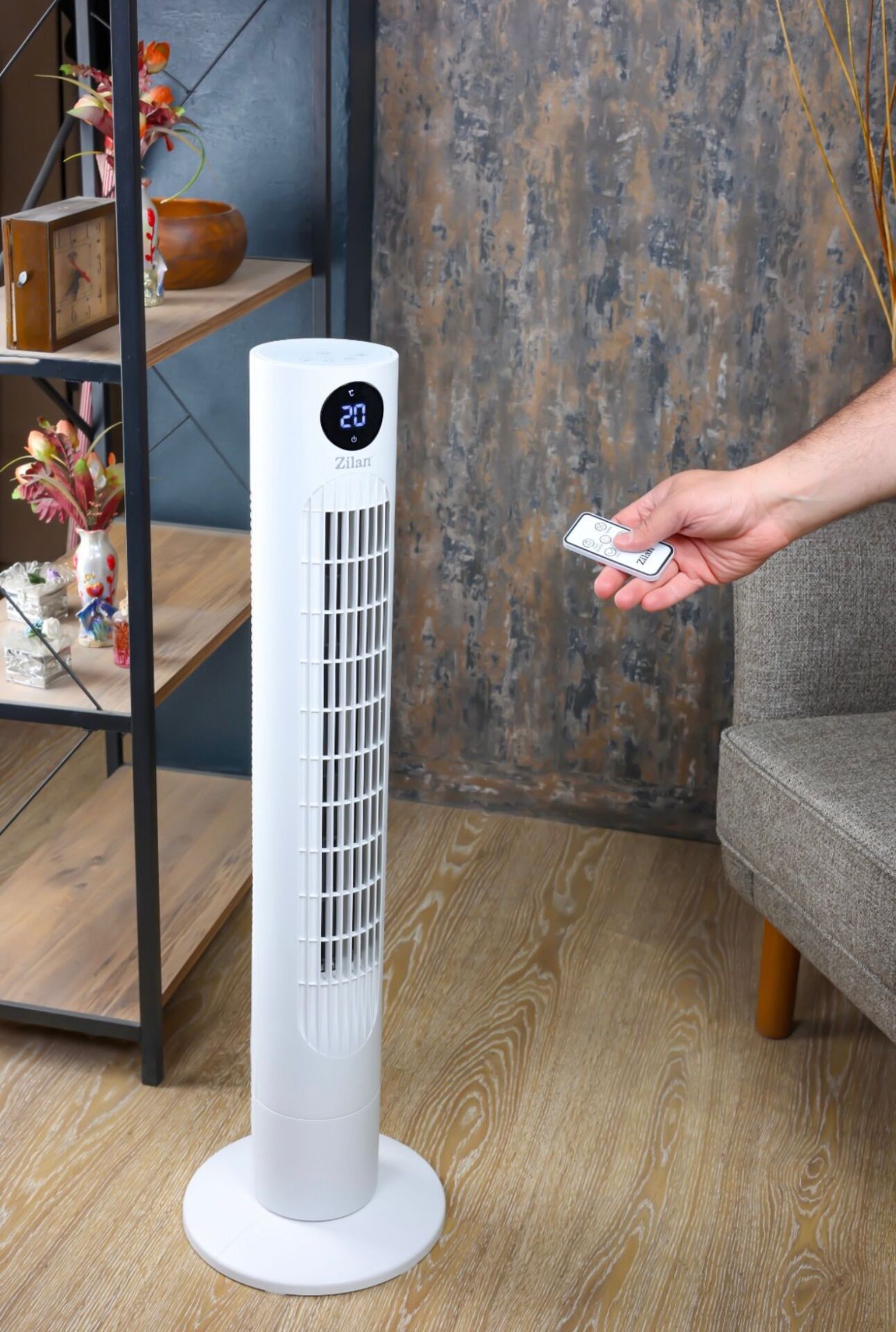 Zilan ZLN1023 Air Cooler | Kule Tipi Fan Uzaktan Kumandalı, Dokunmatik