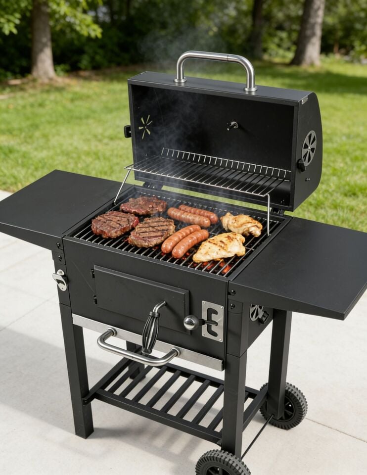 ZLN3584 Kömürlü Mangal & Barbekü Pazlanmaz Çelik, Kademeli Isı, Taşınabilir