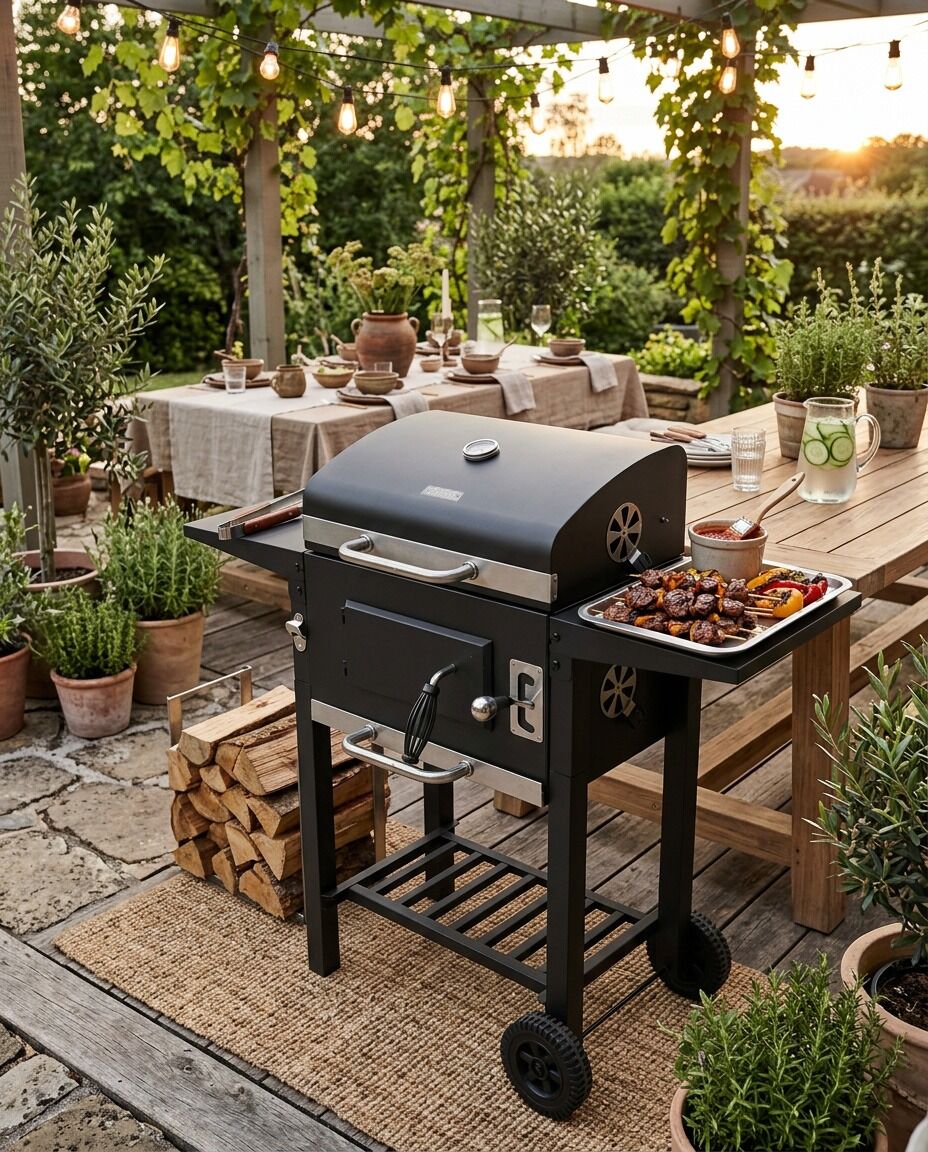 ZLN3584 Kömürlü Mangal & Barbekü Pazlanmaz Çelik, Kademeli Isı, Taşınabilir
