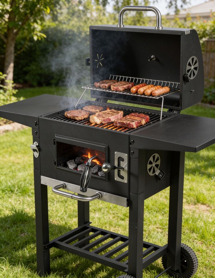 ZLN3584 Kömürlü Mangal & Barbekü Pazlanmaz Çelik, Kademeli Isı, Taşınabilir