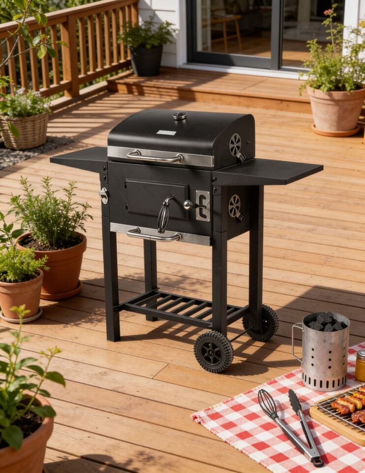 ZLN3584 Kömürlü Mangal & Barbekü Pazlanmaz Çelik, Kademeli Isı, Taşınabilir