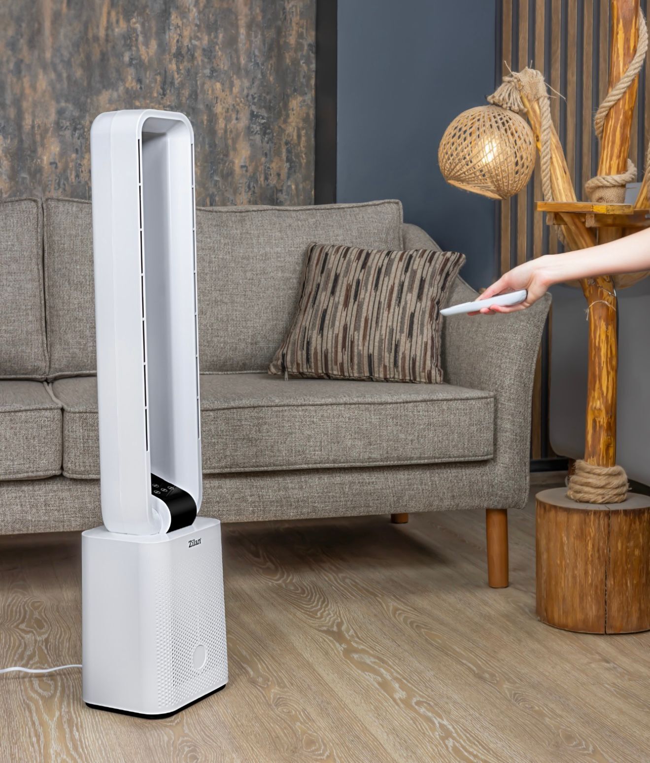 Zilan ZLN1085 Kule Tipi Vantilatör | Uzaktan Kumanda | Geniş Salınım |12 Hız Ayarı Diğital Fan