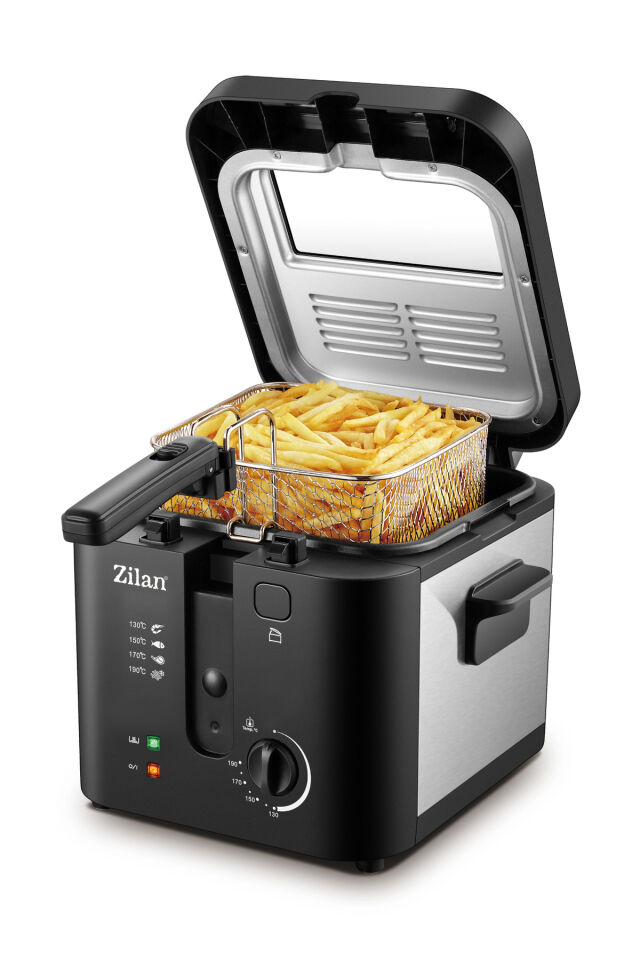 ZLN0010 Inox Fritöz | 2.5L | 1600W | Ayarlanabilir Termostat | Paslanmaz Çelik Gövde | XL