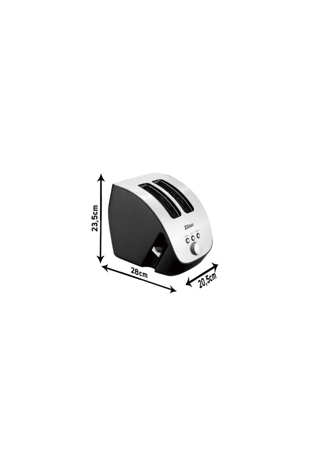 Zln2690 | Ekmek Kızartma Makinesi | 2 Geniş Dilim | 6 Kademeli | Yeniden Isıtma | Buz Çözme| 1000w