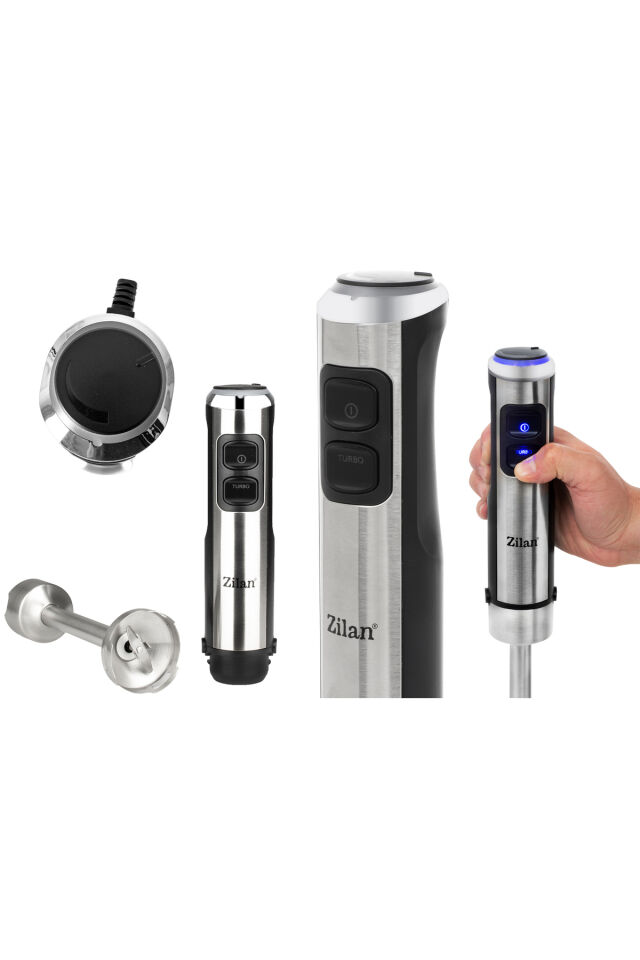 Zln3994 | Dikey El Blender | 1200W | 2 Hız Ayarı | Turbo Fonksiyonu | Paslanmaz Çelik Bıçaklar