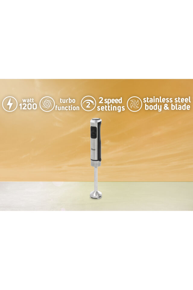 Zln3994 | Dikey El Blender | 1200W | 2 Hız Ayarı | Turbo Fonksiyonu | Paslanmaz Çelik Bıçaklar