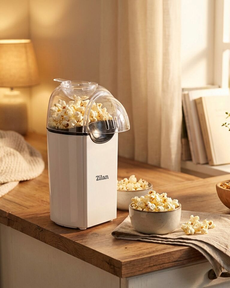 ZLN8044 Popcorn | Patlamış Mısır Makinesi | 1200W | Yağsız ve Sağlıklı Pişirme | Beyaz