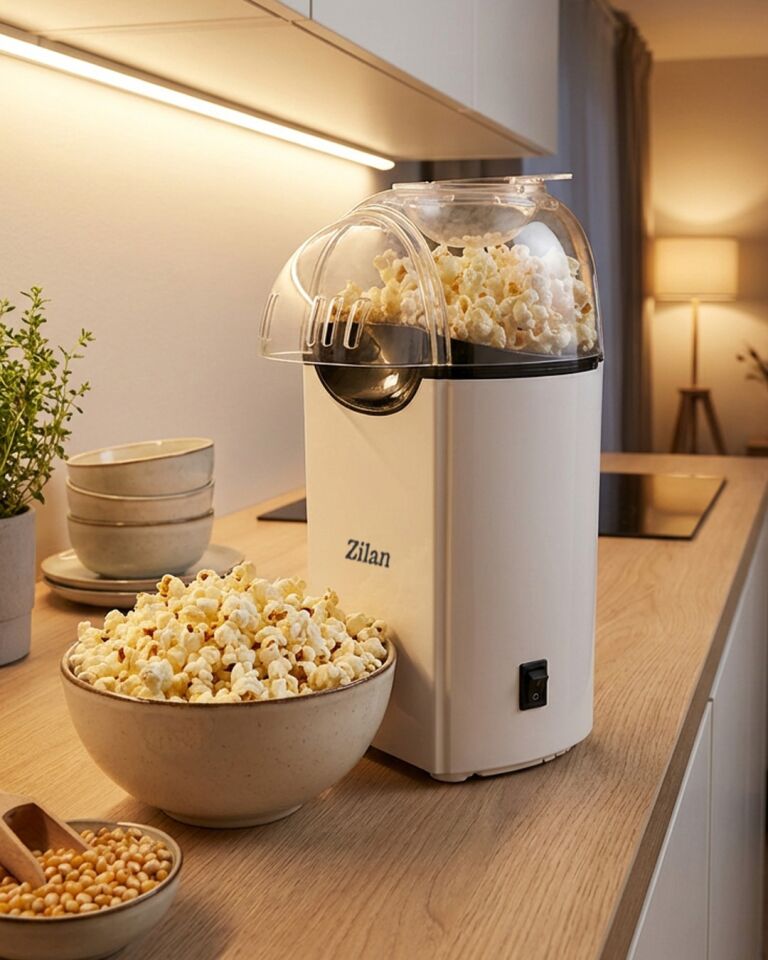 ZLN8044 Popcorn | Patlamış Mısır Makinesi | 1200W | Yağsız ve Sağlıklı Pişirme | Beyaz